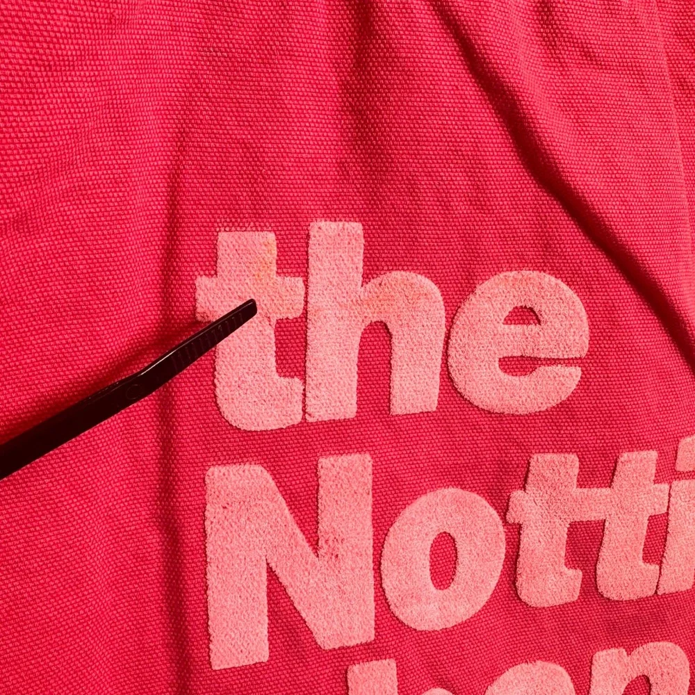 The Notting Hill Shopping Bag Tote Unisex OS Pink Frayed Edge Canvas Puff Print